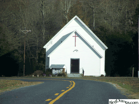 The back way home the church is in the middle of nowhere